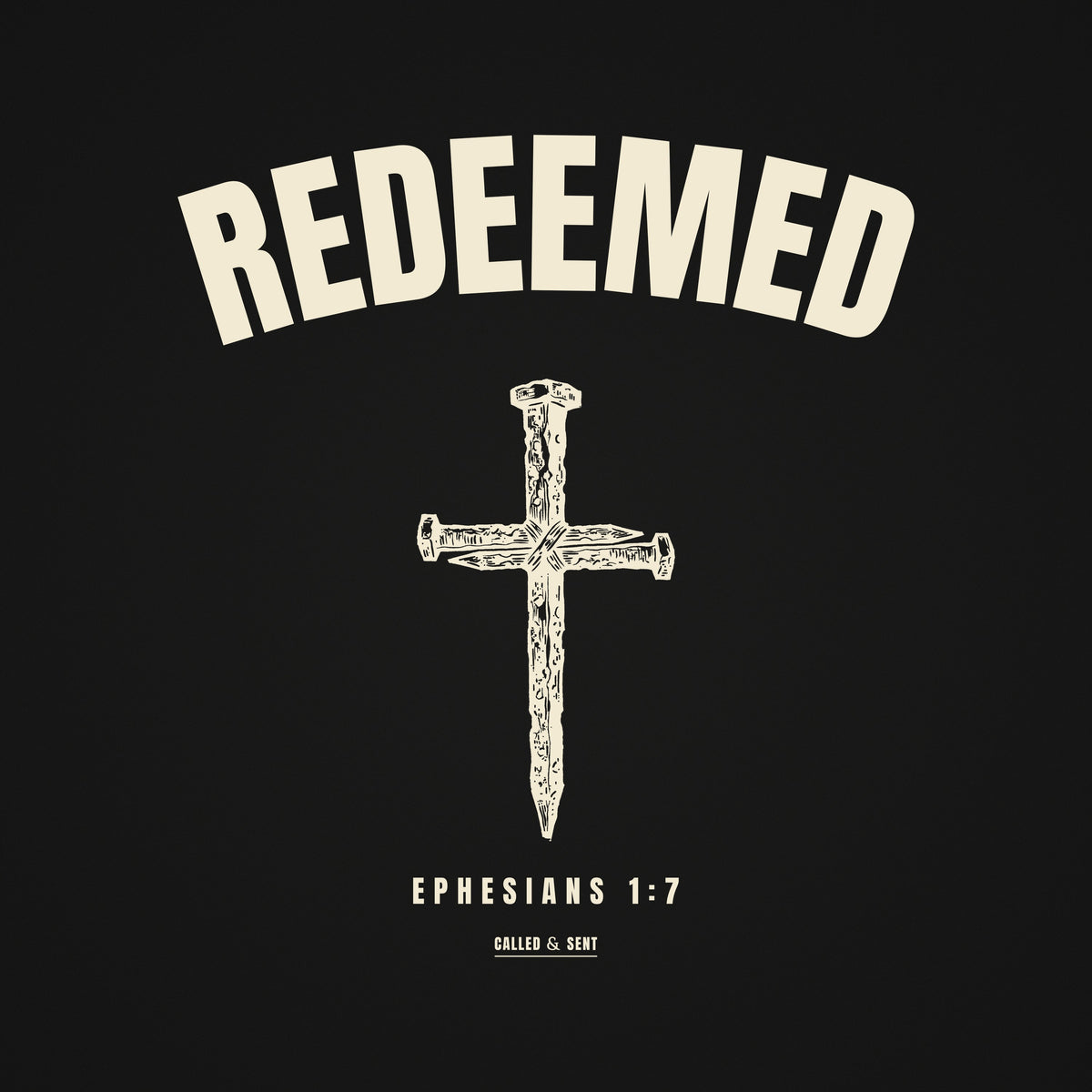 Redeemed back print artwork detail, Ephesians 1:7